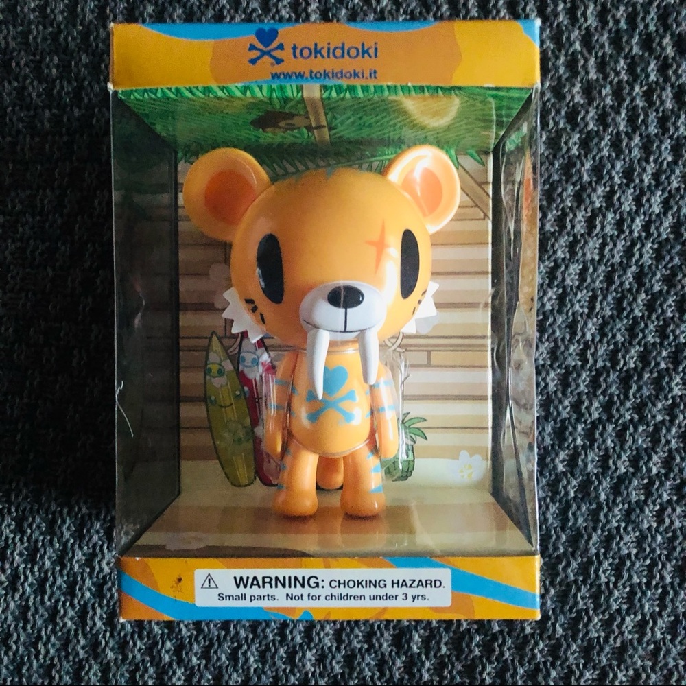 TokiDoki x Strangeco orange tiger vinyl toy